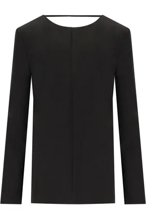 FEDERICA TOSI Tops, Dames, Zwart, XS, Polyester, Zwarte Cady Blouse met Elegant Ontwerp