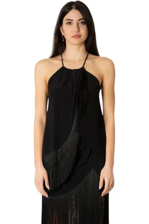 SIMONA CORSELLINI Tops, Dames, Zwart, S, Fringe Top - Zwart - Mouwloos