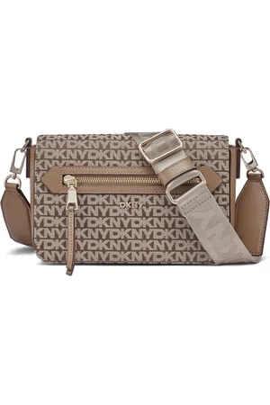 DKNY Tassen, Dames, Bruin, ONE Size, Iconische Crossbody Tas met Verstelbare Band