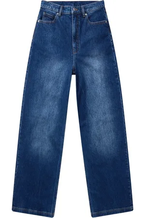 Munthe Jeans, Dames, Blauw, L, Katoen, Klassieke Indigo Wide Leg Jeans