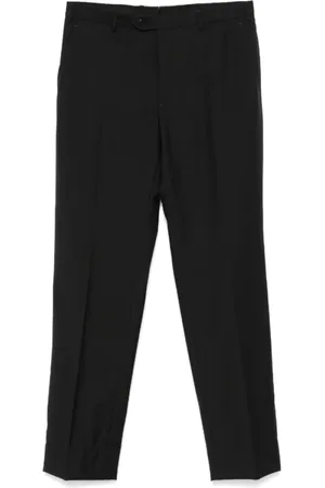 BRIONI Broeken, Heren, Zwart, 3Xl, Wol, Zwarte Wollen Blend Broek Keperbinding