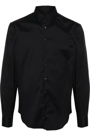 Giorgio Armani Overhemden, Heren, Blauw, M, Katoen, Elegante Blauwe Overhemd met Lange Mouwen
