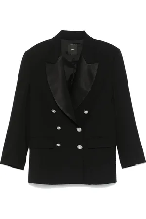Pinko Jassen, Dames, Zwart, XS, Nylon, Casual Zwarte Blazer