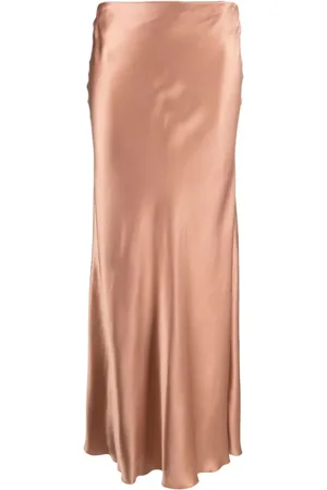 FORTE FORTE Rokken, Dames, Roze, M, Satijn, Elegante Roze Satijnen Chic Rok