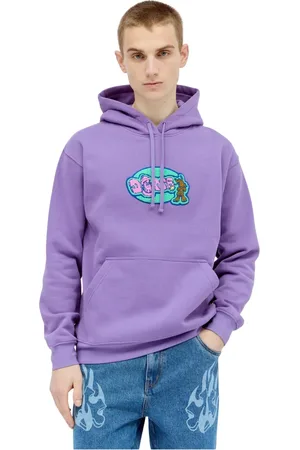 DIME Sweatshirts & Hoodies, Heren, Paars, M, Katoen, Grafisch Logo Hoodie Katoen Fleece
