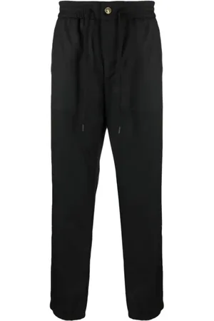 VERSACE Broeken, Heren, Zwart, S, Polyester, Zwarte Casual Broeken Polyester Viscose
