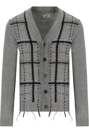 BOB der Bär Truien, Heren, Grijs, L, Wol, Geruite wol-kasjmier vest