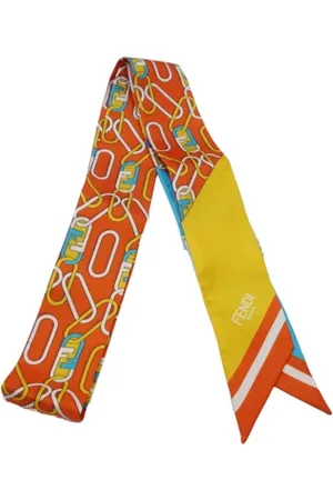 Fendi Pre-owned, Dames, Veelkleurig, ONE Size, Pre-owned Silk scarves