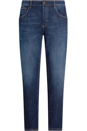 PT Torino Jeans, Heren, Blauw, W31, Denim, Stretch denim jeans met taps toelopende pasvorm
