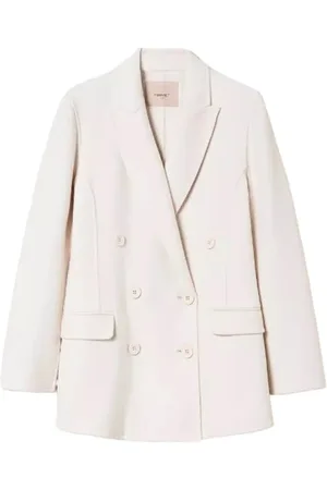 Twin-Set Jassen, Dames, , S, Wol, Dubbele Wollen Jas Schone Lijn
