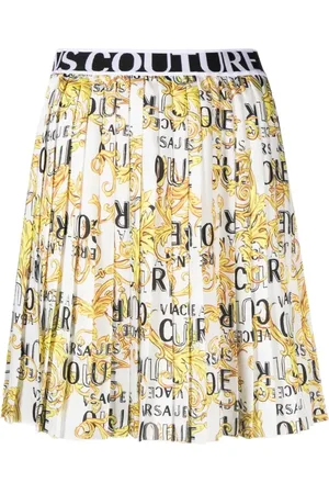 VERSACE Rokken, Dames, Veelkleurig, S, Polyester, Witte Twill Rok Polyester Samenstelling