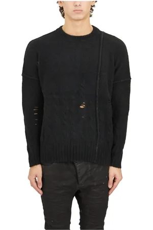 ISABEL BENENATO Truien, Heren, Zwart, L, Yak Oversized Trui