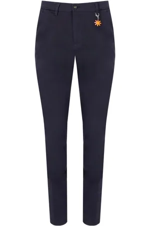 Manuel Ritz Broeken, Heren, Blauw, L, Katoen, Blauwe Slim Fit Katoenen Broek