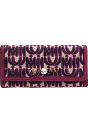 Miu Miu Pre-owned, Dames, Veelkleurig, ONE Size, Pre-owned Canvas wallets