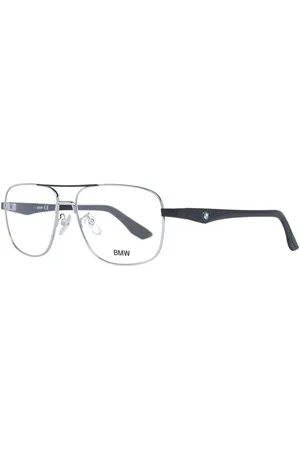 BMW Accessoires, Heren, Grijs, ONE Size, Vierkante Aviator Bril Zilver Zwart