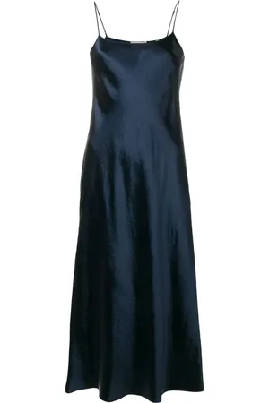 Vince Kleedjes, Dames, Blauw, L, Blauwe Casual Midi Jurk