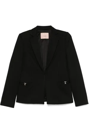 Twin-Set Jassen, Dames, Zwart, XS, Nylon, Elegante Zwarte Milano Blazer