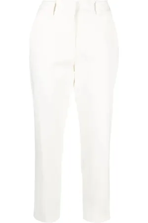 ELEVENTY Broeken, Dames, Wit, M, Katoen, Witte Casual Broek New York Stijl