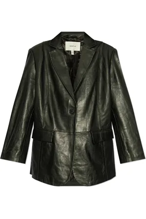 Gestuz Jassen, Dames, Zwart, S, Leer, Leren blazer Blakelygz