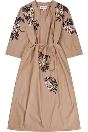 Munthe Kleedjes, Dames, , XL, Pailletten, Bloemen Paillet Jurk met Tailleband