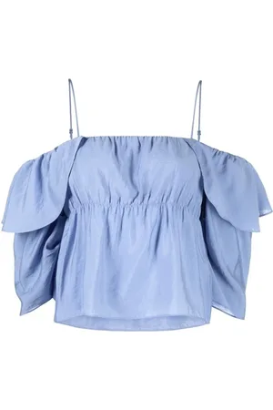 Vince Blouses & Shirts, Dames, Blauw, S, Nylon, Blauwe Off Shoulder Cami Blouse