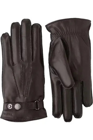 Hestra Accessoires, Heren, Bruin, 10 IN, Wol, Bruine leren handschoenen voor heren