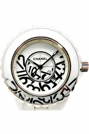 CHANEL Pre-owned, Dames, Wit, ONE Size, Pre-owned Fabric watches