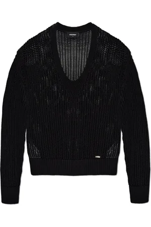 Dsquared2 Truien, Heren, Zwart, 2Xl, Katoen, V-hals trui