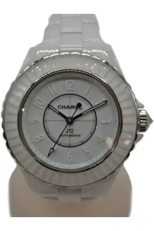 CHANEL Pre-owned, Dames, Wit, ONE Size, Pre-owned Fabric watches