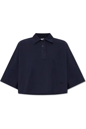 Bottega Veneta Tops, Dames, Blauw, S, Katoen, Polo met korte mouwen