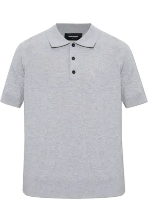 Dsquared2 Tops, Heren, Grijs, XL, Katoen, Katoenen polo met logo