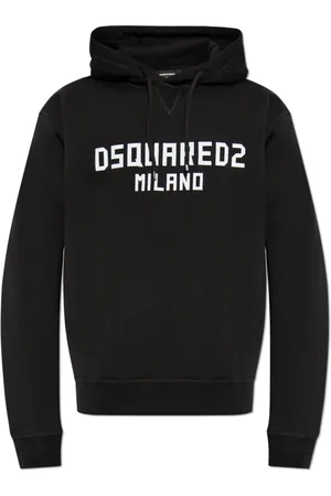 Dsquared2 Sweatshirts & Hoodies, Heren, Zwart, 3Xl, Katoen, Sweatshirt met logo en fluwelen afwerking