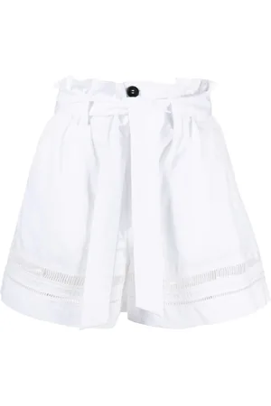 LORENA ANTONIAZZI Korte broeken, Dames, Wit, S, Katoen, Witte Casual High Waist Katoenen Shorts