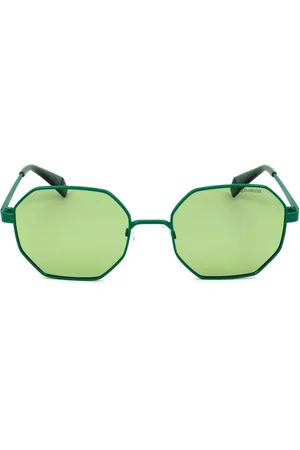 Polaroid Accessoires, unisex, Groen, ONE Size, Groene Metalen Zonnebril Gepolariseerd