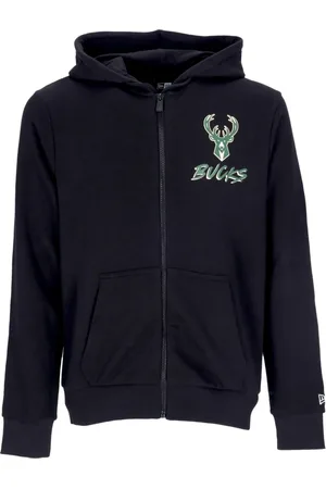 New Era Sweatshirts & Hoodies, Heren, Zwart, XS, Katoen, Milwaukee Bucks Script Hoodie Zwart