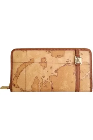 ALVIERO MARTINI 1A CLASSE Accessoires, Dames, Bruin, ONE Size, Portemonnee met Geo Classic Print en rits