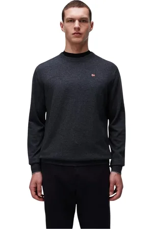 Napapijri Truien, Heren, Grijs, S, Wol, Donkergrijze Mel Sweater Damavand Stijl