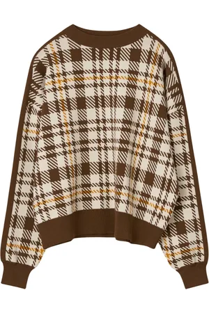 Rodebjer Truien, Dames, Bruin, S, Eco Geruit Stijlvolle Top