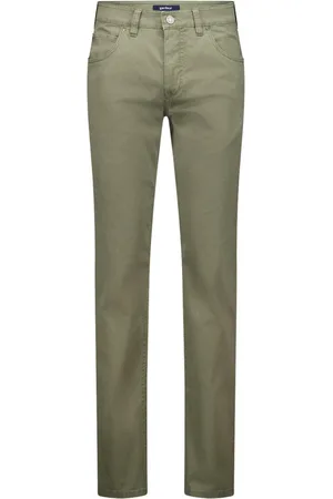 Atelier Gardeur Broeken, Heren, Groen, W36 L34, Katoen, Groene katoenen chino slim fit broek