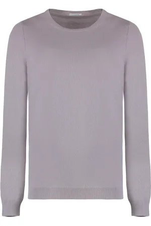 Malo Truien, Dames, Paars, M, Kasjmier, Luxe Cashmere Sweater Ribgebreide Randen