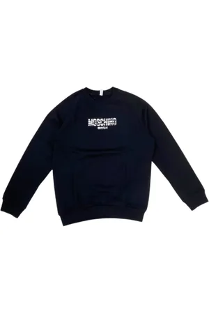 Moschino Sweatshirts & Hoodies, Heren, Zwart, M, Katoen, Zwarte Animalier Katoenen Trui