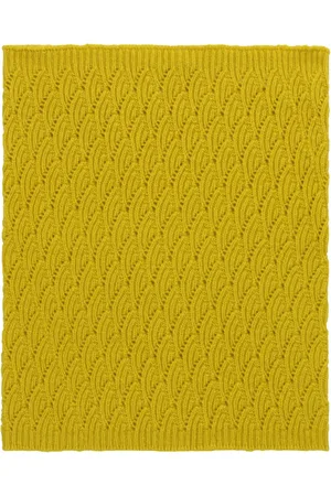 Malo Accessoires, Dames, Geel, ONE Size, Kasjmier, Kasjmier Geribbelde Gebreide Kraag Trui