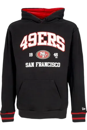 New Era Sweatshirts & Hoodies, Heren, Zwart, L, Katoen, San Francisco 49ers Oversized Hoodie Zwart/Rood