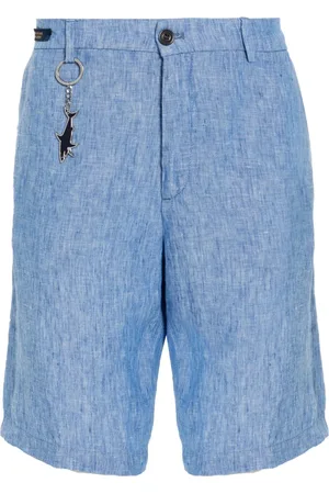 Paul & Shark Korte broeken, Heren, Blauw, L, Linnen, Beige Linnen Casual Shorts