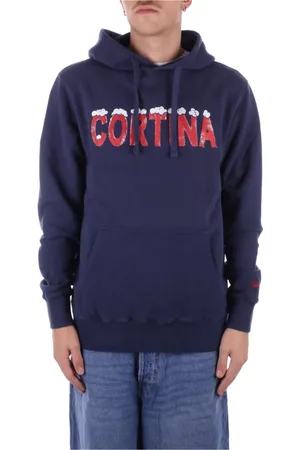 MC2 SAINT BARTH Sweatshirts & Hoodies, Heren, Blauw, S, Katoen, Rode Logo Sweater met Zijzak