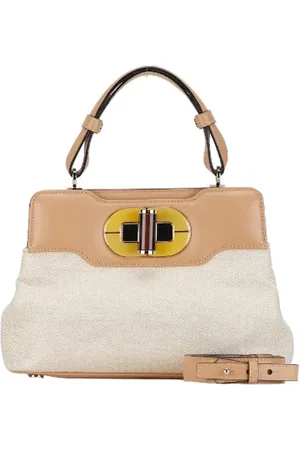 Bvlgari Pre-owned, Dames, , ONE Size, Leer, Tweedehands Canvas handtassen