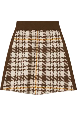 Rodebjer Rokken, Dames, Bruin, M, Eco Geruit Stijlvolle Top