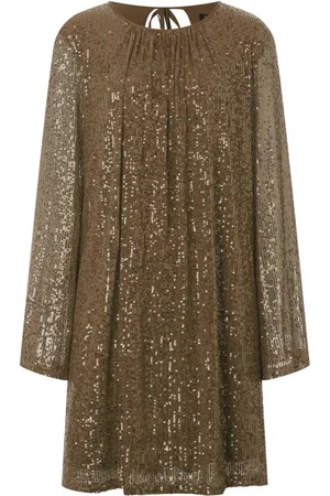 Ana Alcazar Kleedjes, Dames, Grijs, S, Polyester, Glitter Jurk Zilver Stretch