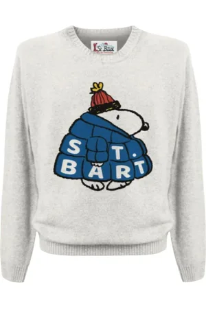 MC2 SAINT BARTH Truien, Heren, Wit, L, Snoopy Crew Neck Pullover
