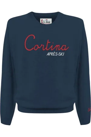 MC2 SAINT BARTH Truien, Heren, Blauw, S, Cortina Apres Ski Crewneck Sweater
